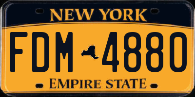 NY license plate FDM4880