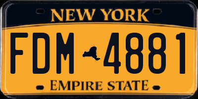 NY license plate FDM4881