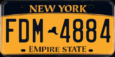 NY license plate FDM4884