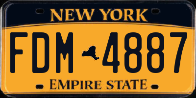 NY license plate FDM4887