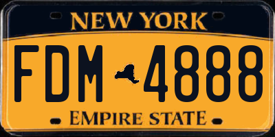 NY license plate FDM4888