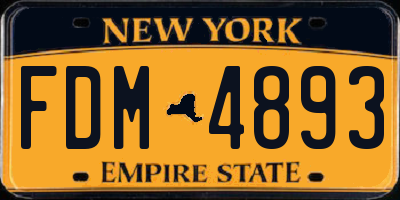 NY license plate FDM4893