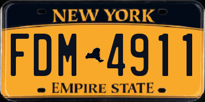 NY license plate FDM4911