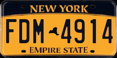 NY license plate FDM4914