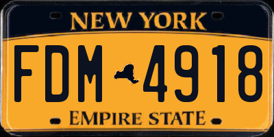 NY license plate FDM4918
