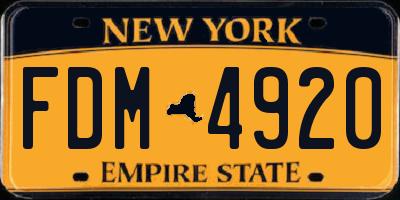 NY license plate FDM4920