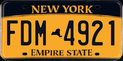 NY license plate FDM4921
