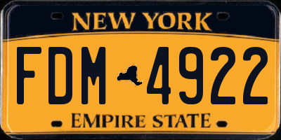 NY license plate FDM4922