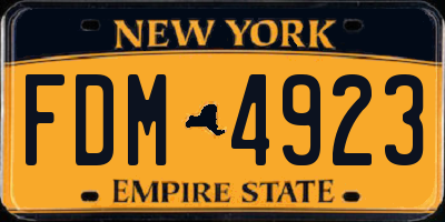 NY license plate FDM4923