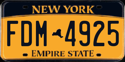 NY license plate FDM4925