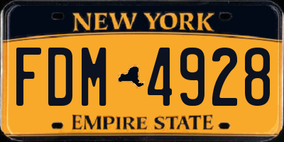 NY license plate FDM4928