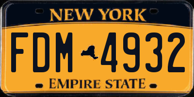 NY license plate FDM4932