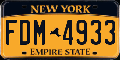 NY license plate FDM4933