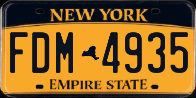 NY license plate FDM4935