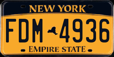 NY license plate FDM4936