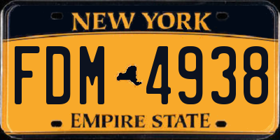 NY license plate FDM4938