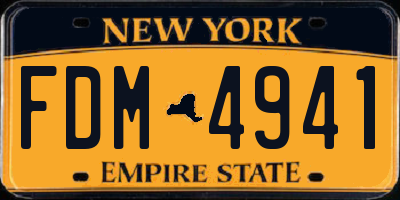 NY license plate FDM4941