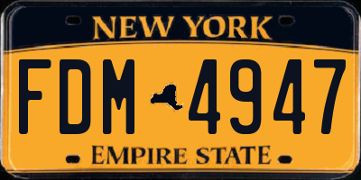 NY license plate FDM4947