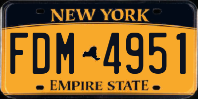 NY license plate FDM4951
