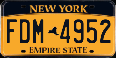 NY license plate FDM4952