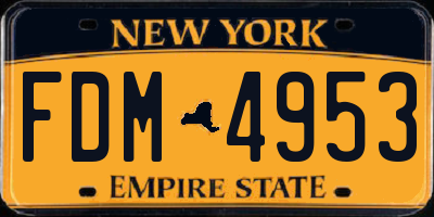 NY license plate FDM4953