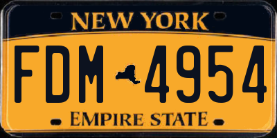 NY license plate FDM4954