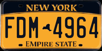 NY license plate FDM4964