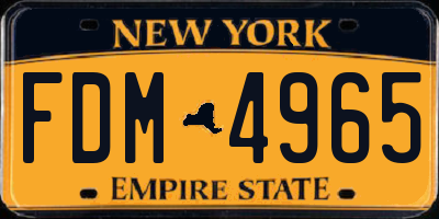 NY license plate FDM4965