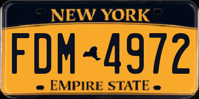 NY license plate FDM4972