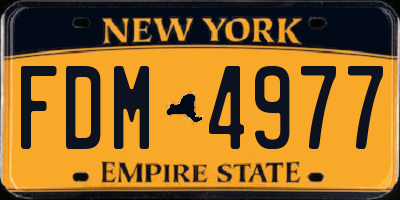 NY license plate FDM4977