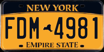 NY license plate FDM4981