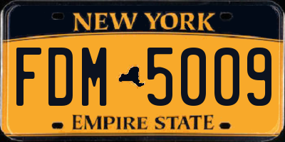 NY license plate FDM5009