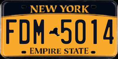 NY license plate FDM5014
