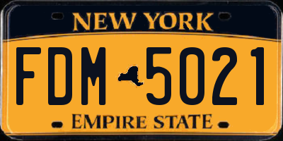 NY license plate FDM5021
