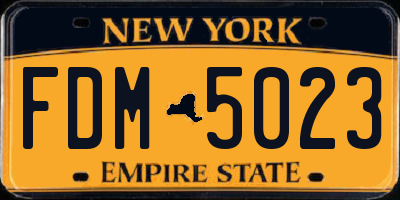 NY license plate FDM5023
