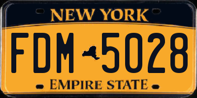 NY license plate FDM5028