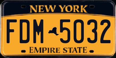 NY license plate FDM5032