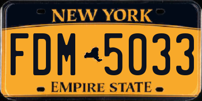 NY license plate FDM5033