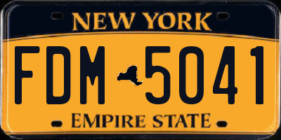 NY license plate FDM5041