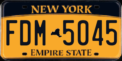 NY license plate FDM5045