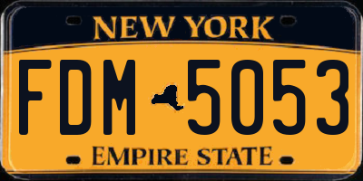 NY license plate FDM5053