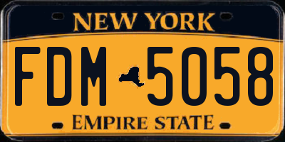 NY license plate FDM5058