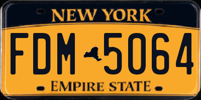 NY license plate FDM5064