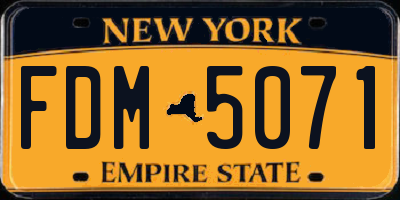 NY license plate FDM5071