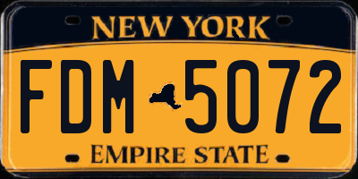 NY license plate FDM5072