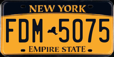 NY license plate FDM5075