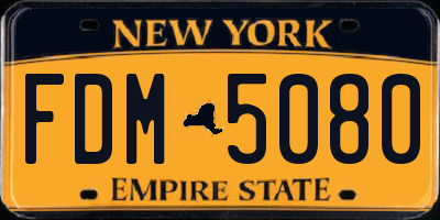 NY license plate FDM5080