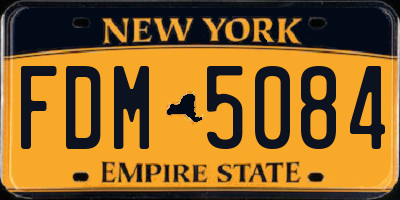 NY license plate FDM5084