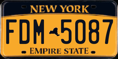 NY license plate FDM5087