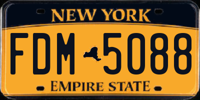 NY license plate FDM5088